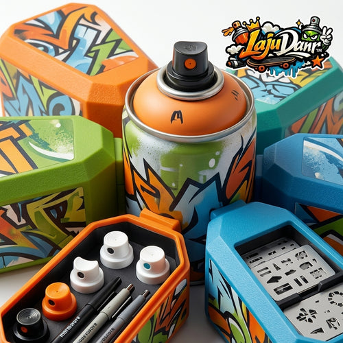 LajuDanr™ Modular Art Pod System - Interlocking Graffiti Supplies Organizer and Portable Storage Case | Holds Spray Paint Nozzles, Markers, Stencils & Art Tools | Compact & Customizable Urban Artist Kit