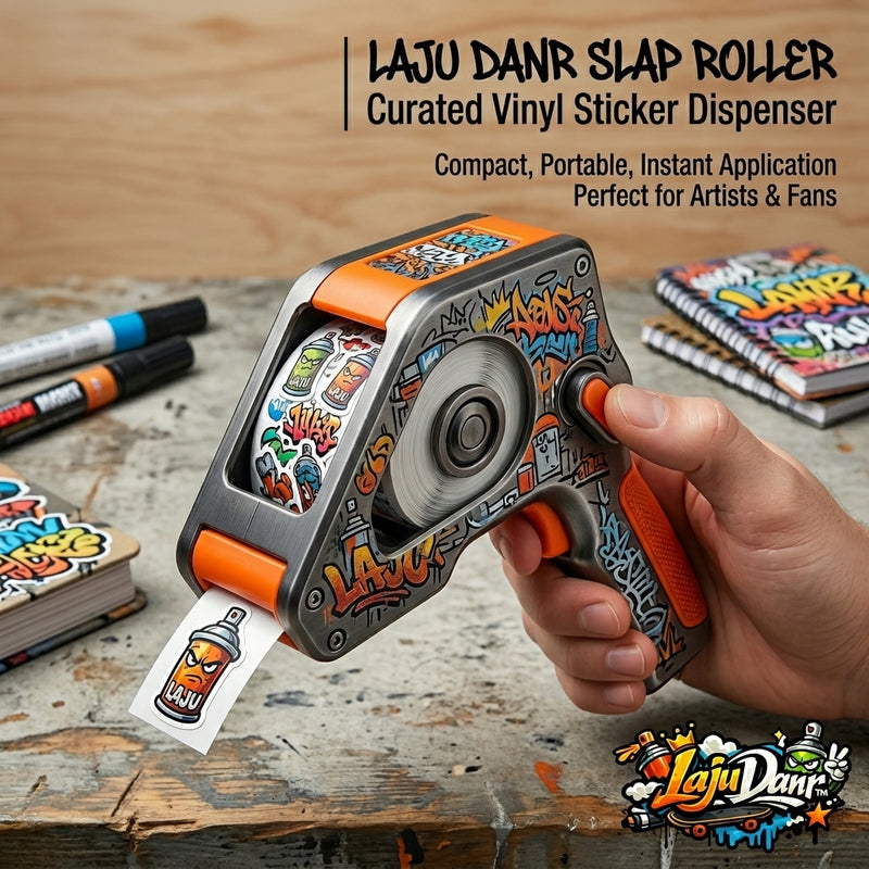 LajuDanr™ Slap Roller Handheld Vinyl Sticker Dispenser | Portable Street Art Sticker Applicator Gun for Sticker Bombing, Scrapbooking, Skateboards, and Laptops | Instant Peel-and-Stick Roll Dispenser for Artists & Collectors